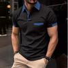 Men's Fashion T-Shirt: Colour-blocked Pocket Polo Shirt – New Relaxed-Fit Sports Top