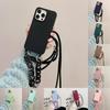 Iphone For 16 Plus Wrist Strap Solid Color Crossbody Accessories Case Phone