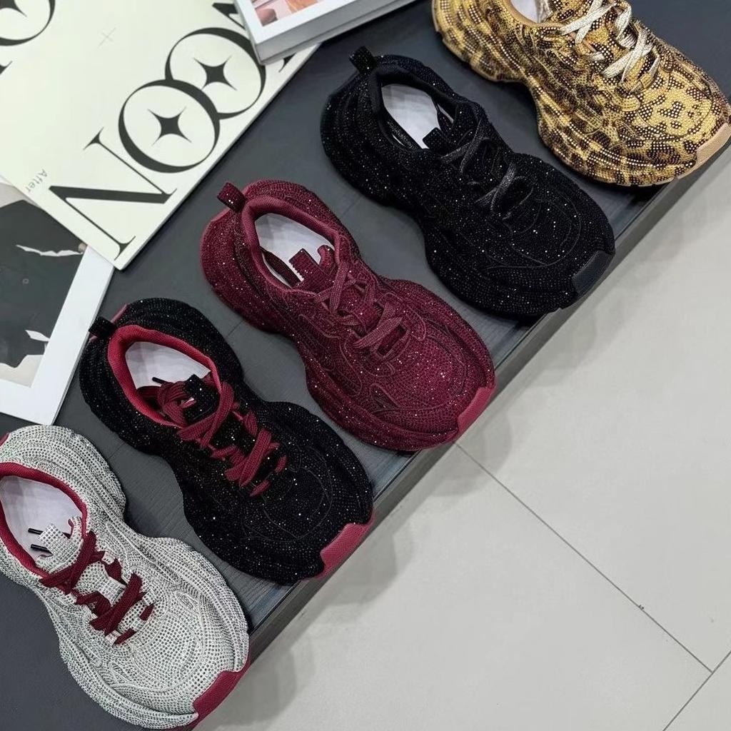 European goods full of diamond dad shoes for women in the spring and autumn of 2025, the new platform-soled sports fried street sports and leisure sho