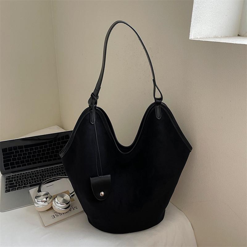 IELGY Ladies Tote Bag Retro Large Capacity Suede Casual Soft Surface Commuter Shoulder Bag