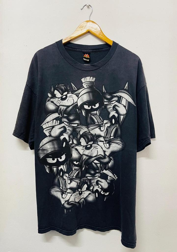 Vintage 00s Looney Tune : Space Jam T-Shirt / cartoons / Rare / Movie / Film / Animation Series / Streetwear / Black / 2XL