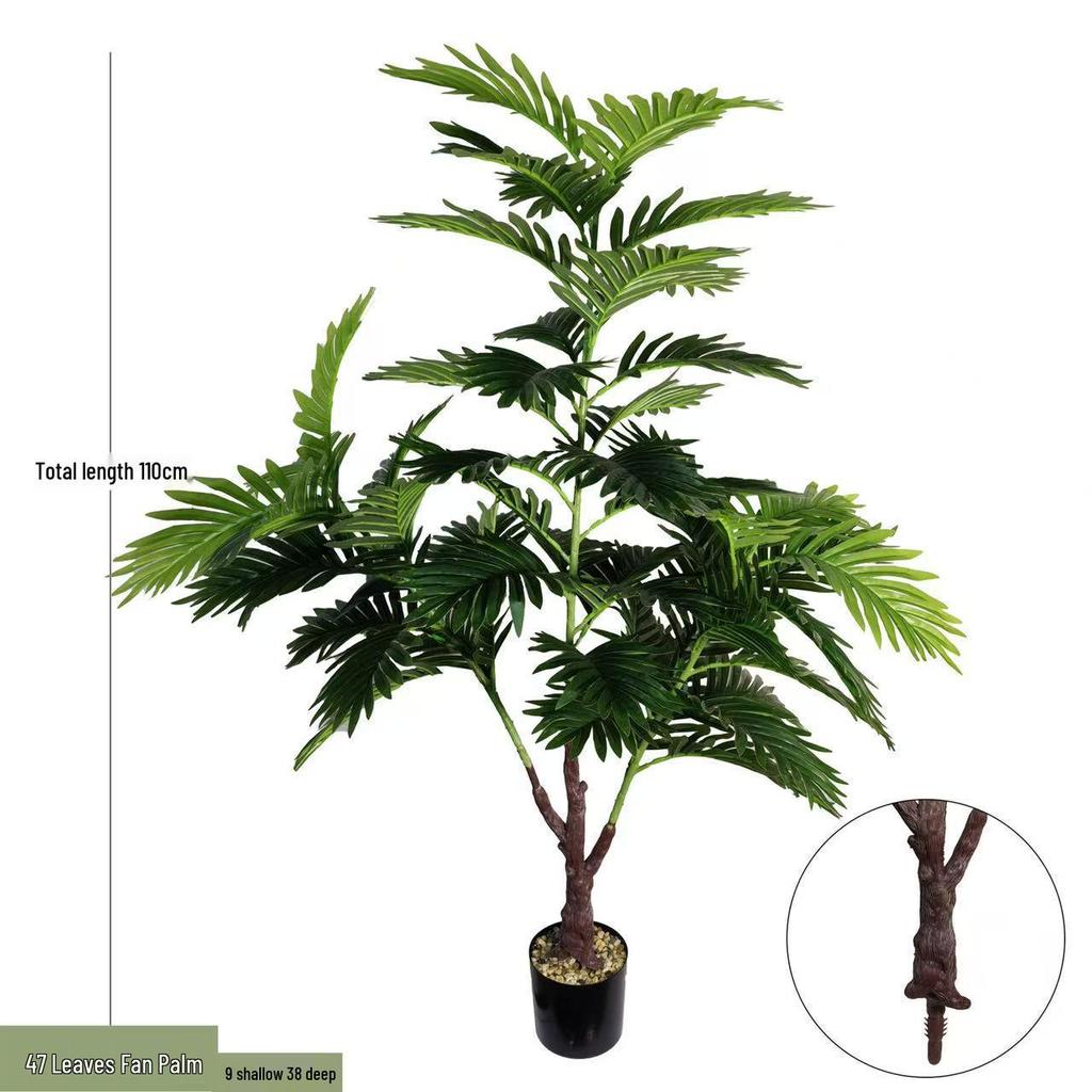 Areca Palm and Iron Tree Leaves - Artificial Green Plants for Home, Office, or Exhibition Decor
