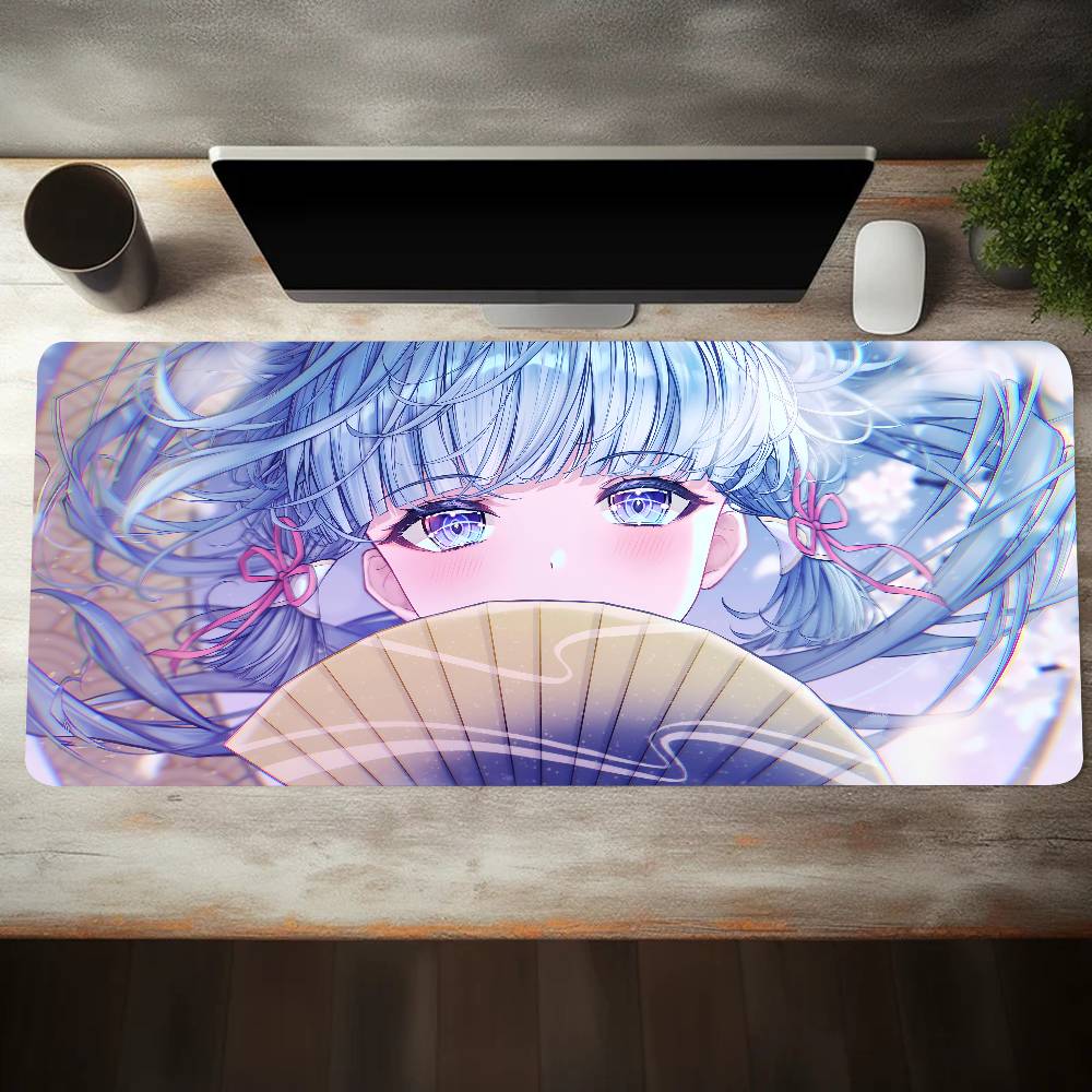 Genshin Impact Anime Kamisato Ayaka Mouse Pad Large Gaming Keyboard Mat LockEdge Rubber Computer Office Accessories
