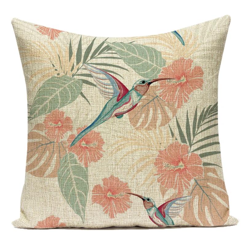 Decorative Throw Pillows Case Colorful 3D Plant Flowers Polyester Sofa Home Living Room Decoration Pillow Cushion Cover
