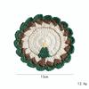 Handmade Non Slip Mat Knitted Table Mat Crochet Christmas Coaster  Table Decoration