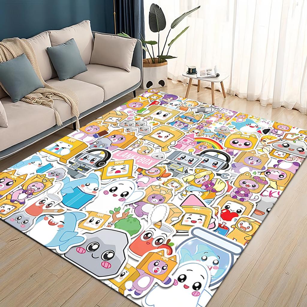 27 Style New Lankybox Boxy Foxy Rocky Cartoon Carpet Rug for Living Room Bedroom Home Sofa Decoration,kids Non-slip Floor Mat