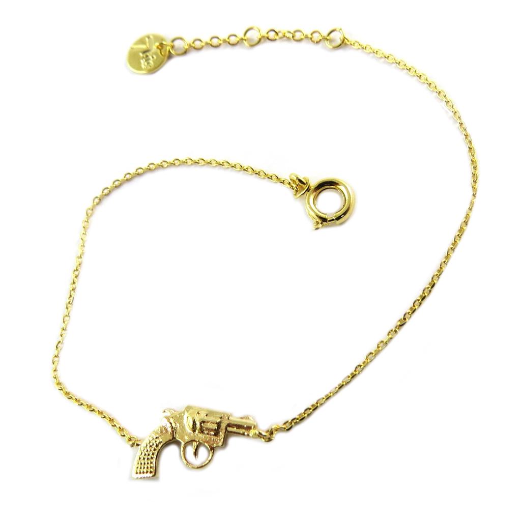 7bis [Q1352] - Gold 'Revolver' Handcrafted Bracelet - 13x9 Mm