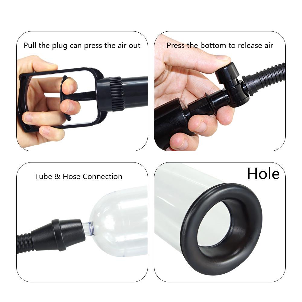 Compact Vacuum Penis Pump Trainer with Grip: Negative Pressure Enlargement Device for Men