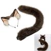 Animal Cosplay Costume Faux Furs Wolf Cats Foxes Fuzzy Tail Cats Ears Headbands Halloween Party Costume Accessories