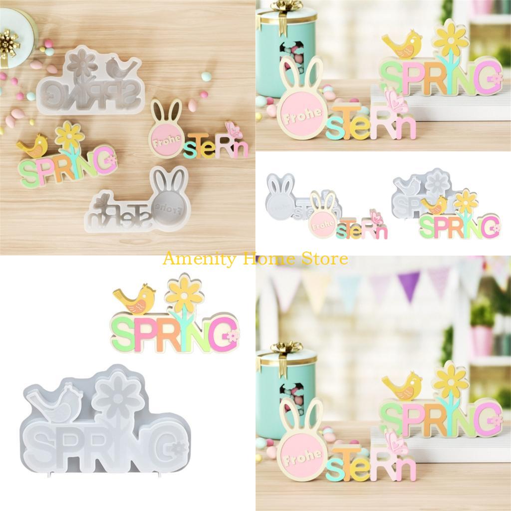 F26C Easter Letter Silicone Molds for Resin Casting and Making Soap Chocolate