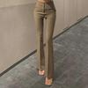 South Korea Dongdaemun Women's Slim Fit High Waist Flared Pants - Slimming & Leg-Lengthening Casual Trousers
