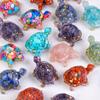 Turtle Natural Crushed Stone Decorative Ornament Crystal Raw Stone Animal Resin Drip Glue Craft Creative Jewelry Accessories