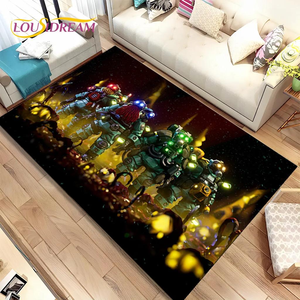 3D DRG Deep Rock Galactic Game Gamer Area Rug,Carpet Rug for Living Room Bedroom Sofa Doormat Decoration,kids Non-slip Floor Mat
