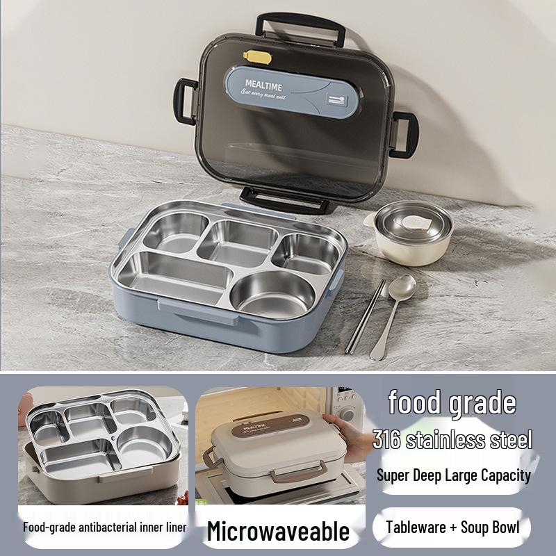 Microwaveable 316 Stainless Steel Insulated Bento Lunch Box for School Girls & Office Workers