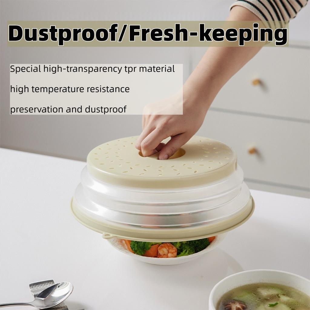 Oil-proof Microwave Splatter Cover Splash-proof Heat Resistant Food Splash Protection Lid Retain Fresh with Steam Drain