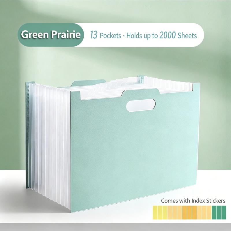 A4 Accordion File Organizer 13 Pockets Expanding Folder with Label Pocket for Office Desk School Supplies Home Storage