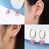 Pink Series 925 Sterling Silver Romantic Flower Butterfly Unicorn Tulip Geometry Earrings Boutique Fine Jewelry Gifts for Women