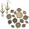 10pcs 8/10/12/14/16/18/20/25mm Round Cabochon Base Double Hole Blank Bezel Trays For Jewelry Making DIY Necklace Accessories