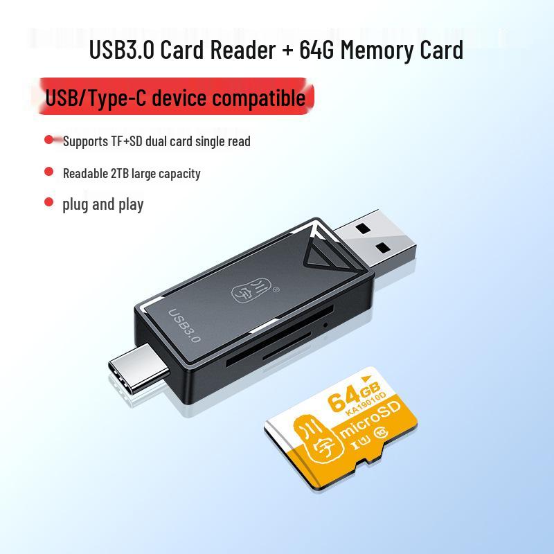 Kawuyu USB 3.0 Card Reader: SD/TF All-in-One High-Speed Converter, Type-C OTG for Phones and Computers