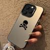 Black Skull Phone Case for IPhone 16 Cases IPhone 15 14 13 12 11 Pro Max Mini XS Max XR X 7 8 Plus SE Plating Silicone Cover