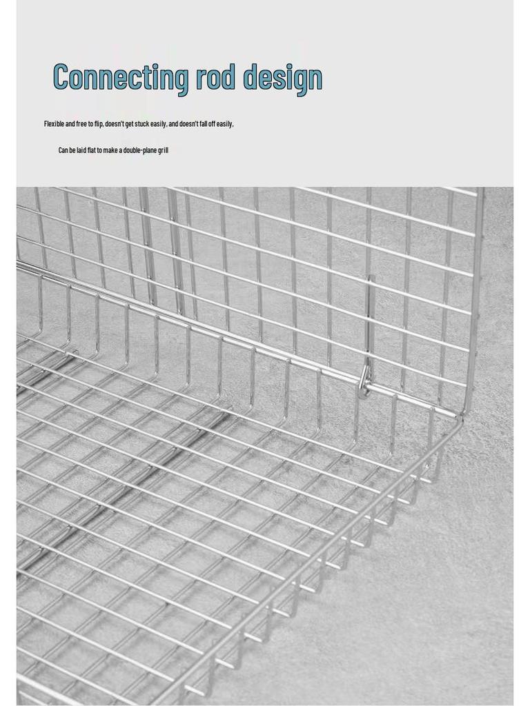 Multi-Function Folding Handle Grill Basket for Chicken, Fish, Meat, and Corn