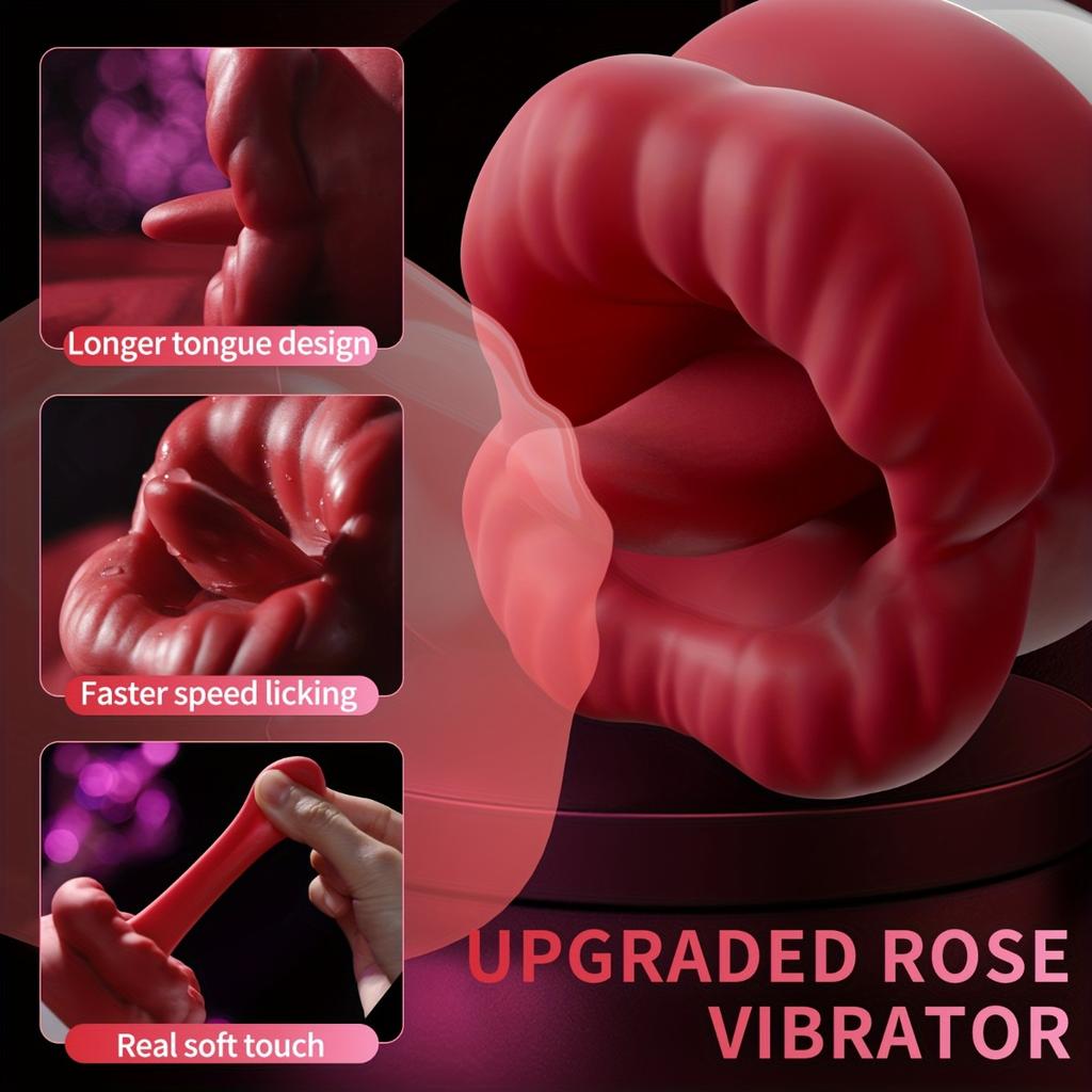 Rose Tongue Licking Vibrator Nipple Toy Breast Massager Clitoris Stimulator Female Masturbator Sex Toys Adult Products for Woman