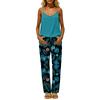 Women's Sleeveless Backless Top and Elastic Waist Pants Set, Color Loungewear
