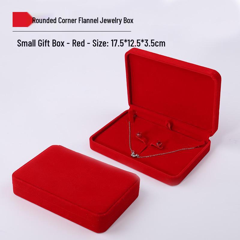 Rounded Corner Plush Jewelry Storage Box for Bracelets, Rings, and Necklaces