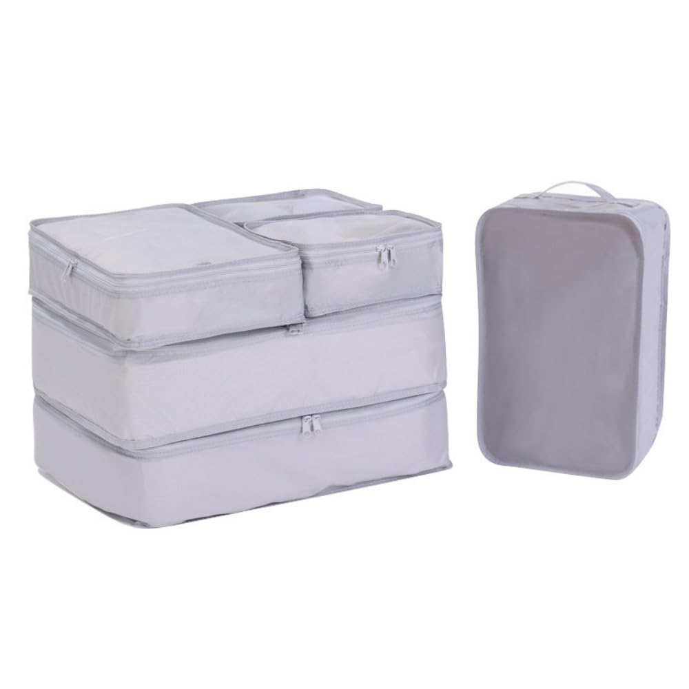 ideamall Travel Pouch Set of 6 for Packing, Storage, and Travel Organization (Gray)