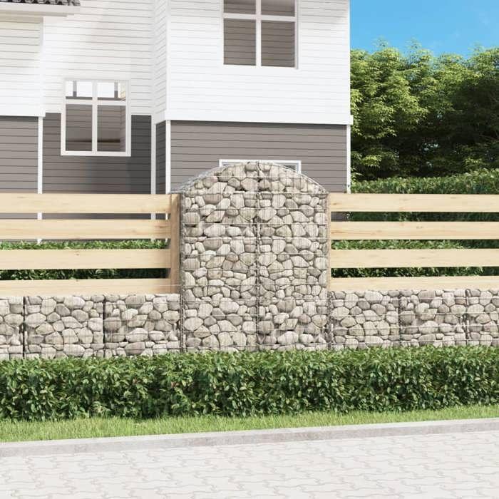 VidaXL Panier de Gabions Arqué Cage à Gabion Mur de Gabion Panier à Pierre Gabion pour Pierre Jardin Patio Extérieur 153437