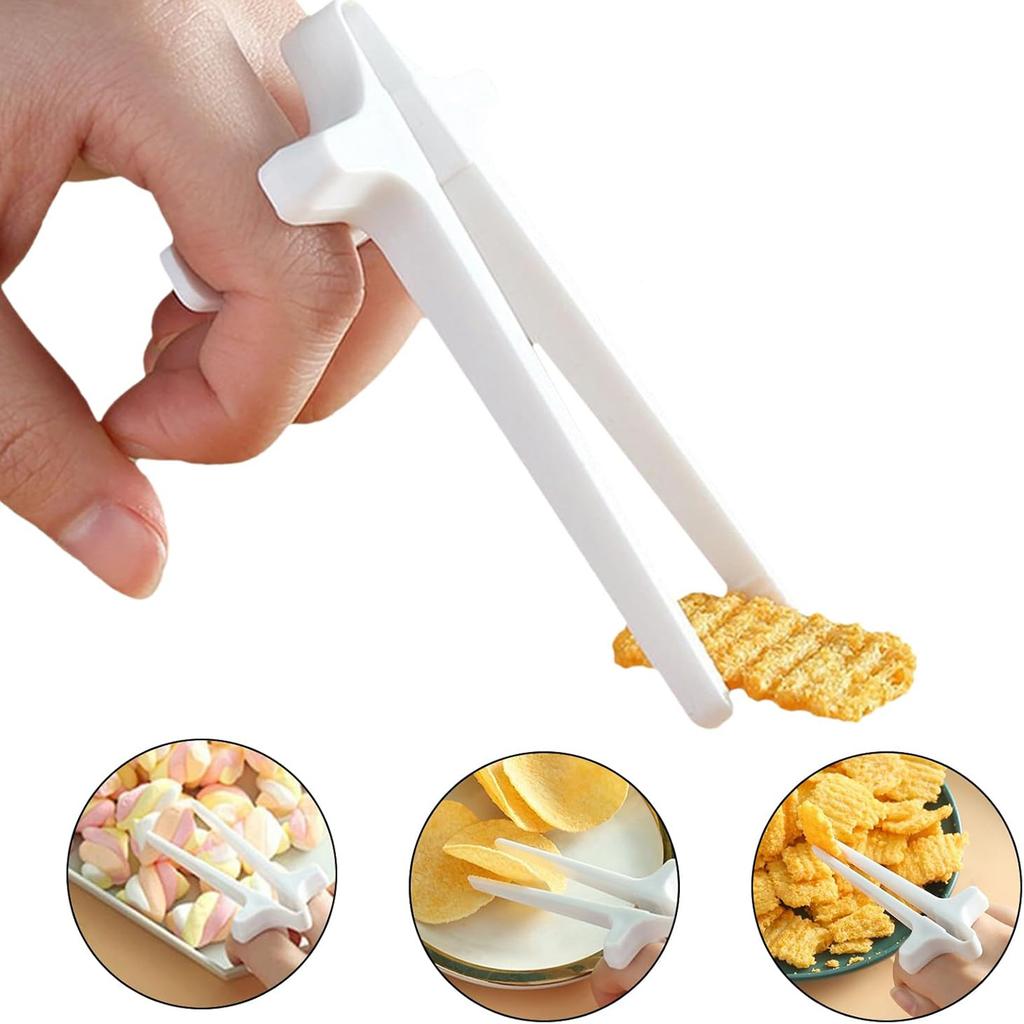 1/10pcs Plastic Finger Snack Clip for Games Player Snack Chopstick Holder Funny Chopsticks Gamer Clips Reusable Lazy Artifact