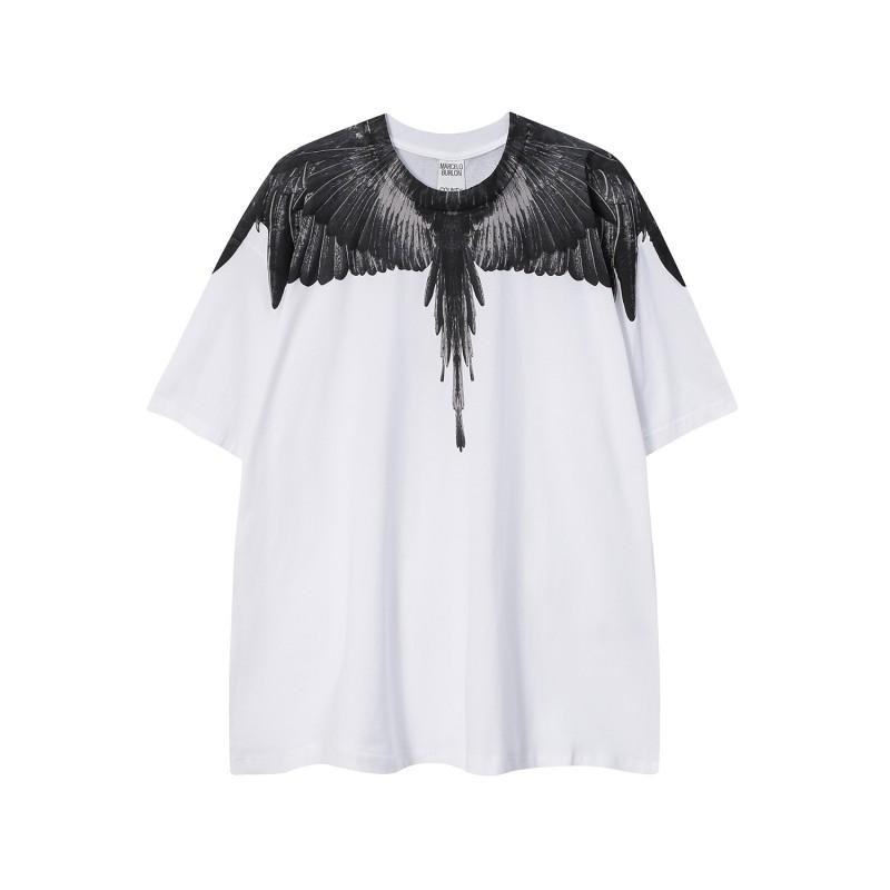 MB Gradient Wings T Shirt Men Women Loose Casual Short Sleeve Tee