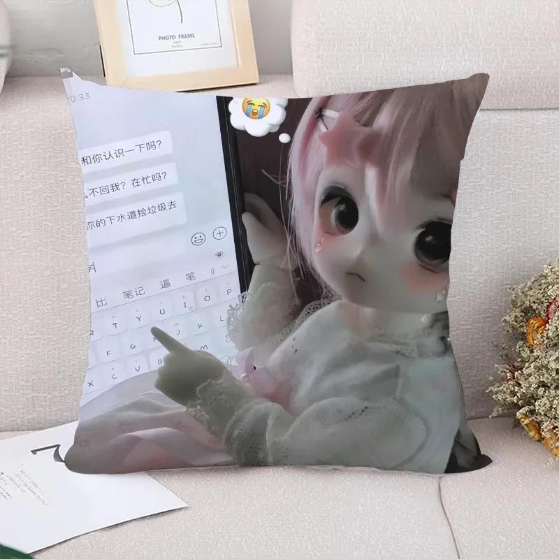 Fall Pillow Cover x B-Barbie Dolls Decorative Pillowcases  Car Decoration Sofa Cushions Cushion Covers for Bed Pillows