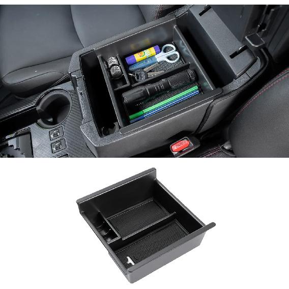 JDMCAR Center Console Organizer Compatible With Toyota 4Runner Accessories 2010-2024 And Kia Telluride (-2024), Ert ABS Black Materials Tray, Armrest