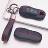 Smart Key Cover for Porsche Cayenne Macan Panamera 911 Boxster Cayman Taycan with Keychain Honeycomb Texture Racing Stripe Remote Key Case Protector