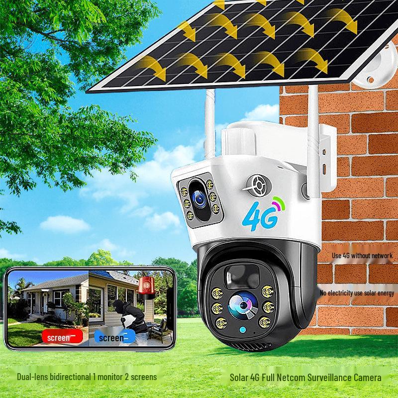 4G Dual-Lens Solar Surveillance Camera Set with Free Shipping