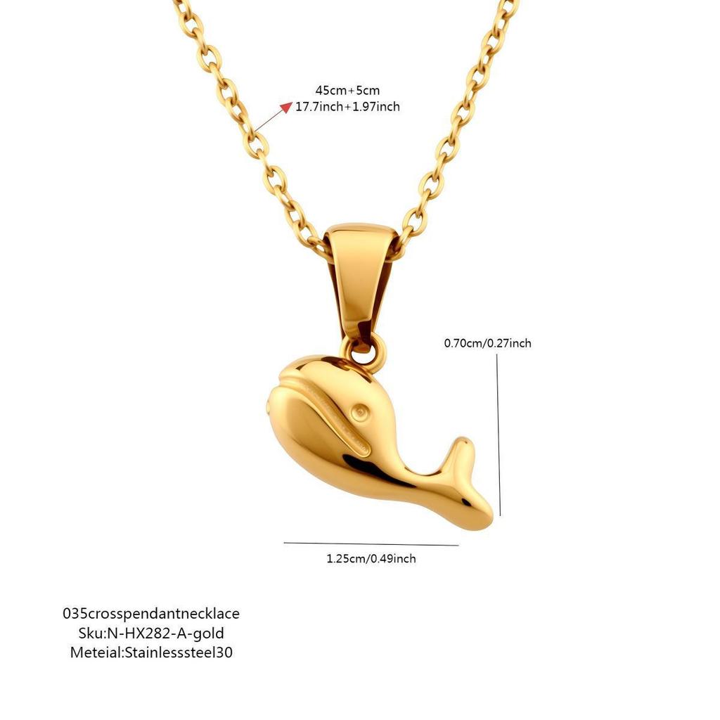 Women's Stainless Steel Necklace & Earring Set - Polished Geometric Hip Hop Jewelry