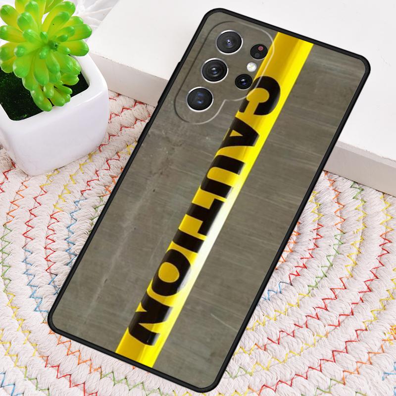 

Caution Yellow Phone Case for Samsung Galaxy note 10 pro S26 Ultra S23 S24 FE S25 S21 S22 PLUS shockproof Cove Galaxy S25