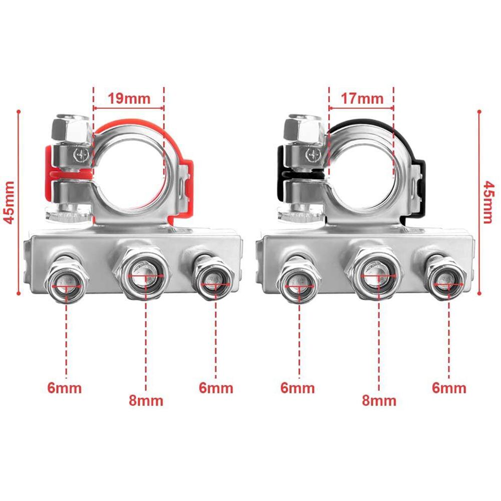 Quick Connect 3 Way Battery Pole Clamp M8 for Car and Boat Applications