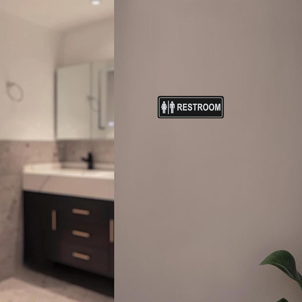 Restroom Sign Unisex for Business and Home, Equipped with Strong Self-Adhesive, Ideal for Office, Business Bathroom, or Toilet Door/Wall Decoration