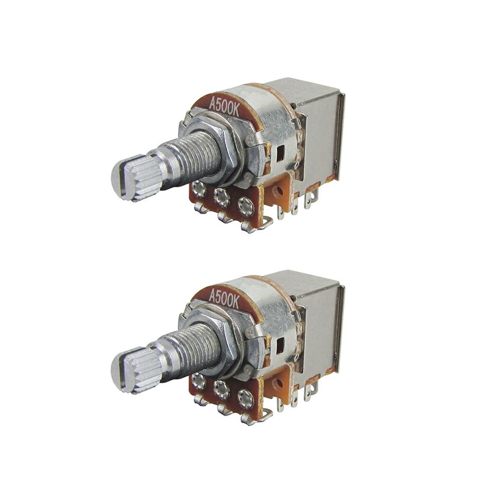 

FLEOR 2pcs Long Shaft Guitar Pots Push Pull Potentiometers 250K /500K for Electric Guitar Bass Parts