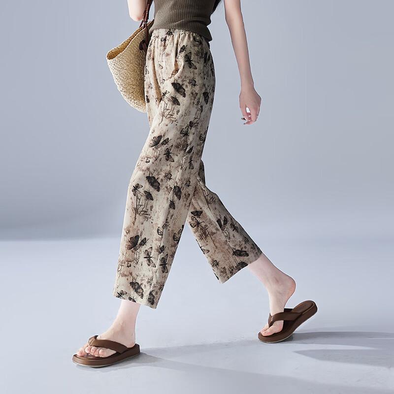 SOFSIL Women s Retro Butterfly Print Harem Pants 26/S