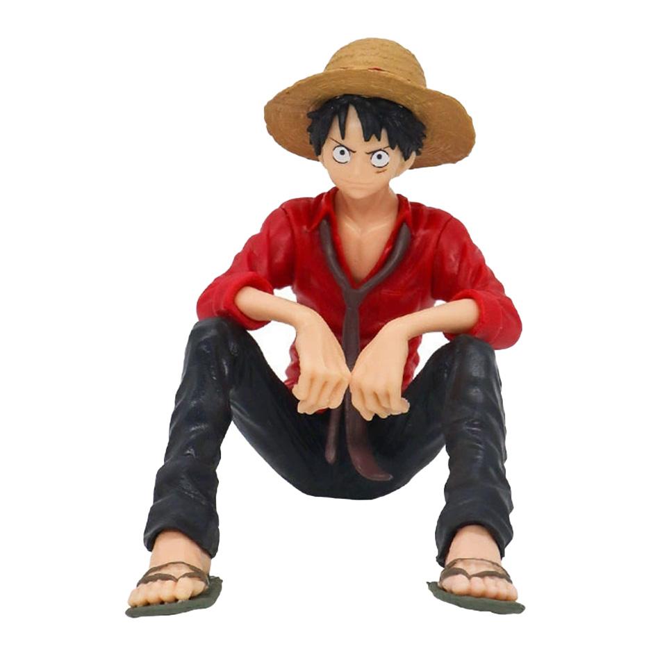 One Piece Anime Figure Luffy Sitting Position Action Model Collection Figurine Doll Toy For Birthday Christmas Gift PVC Poseable Articulated Scale