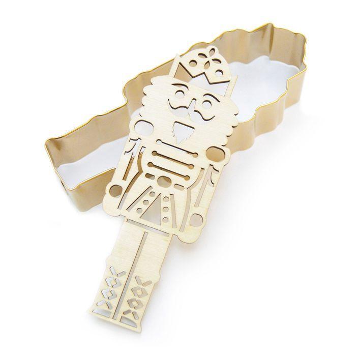 Golden Cookie Cutter and Its Wooden Embosser - Nutcracker