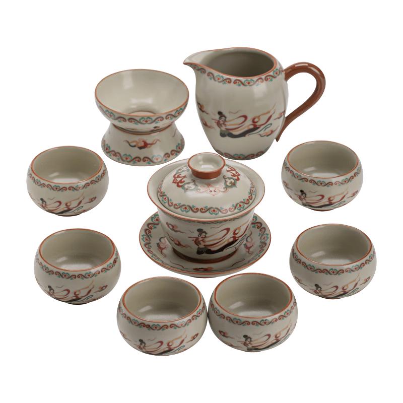 

Dunhuang Aesthetics Ru Kiln Kung Fu Tea Set - Gaiwan Gift Set