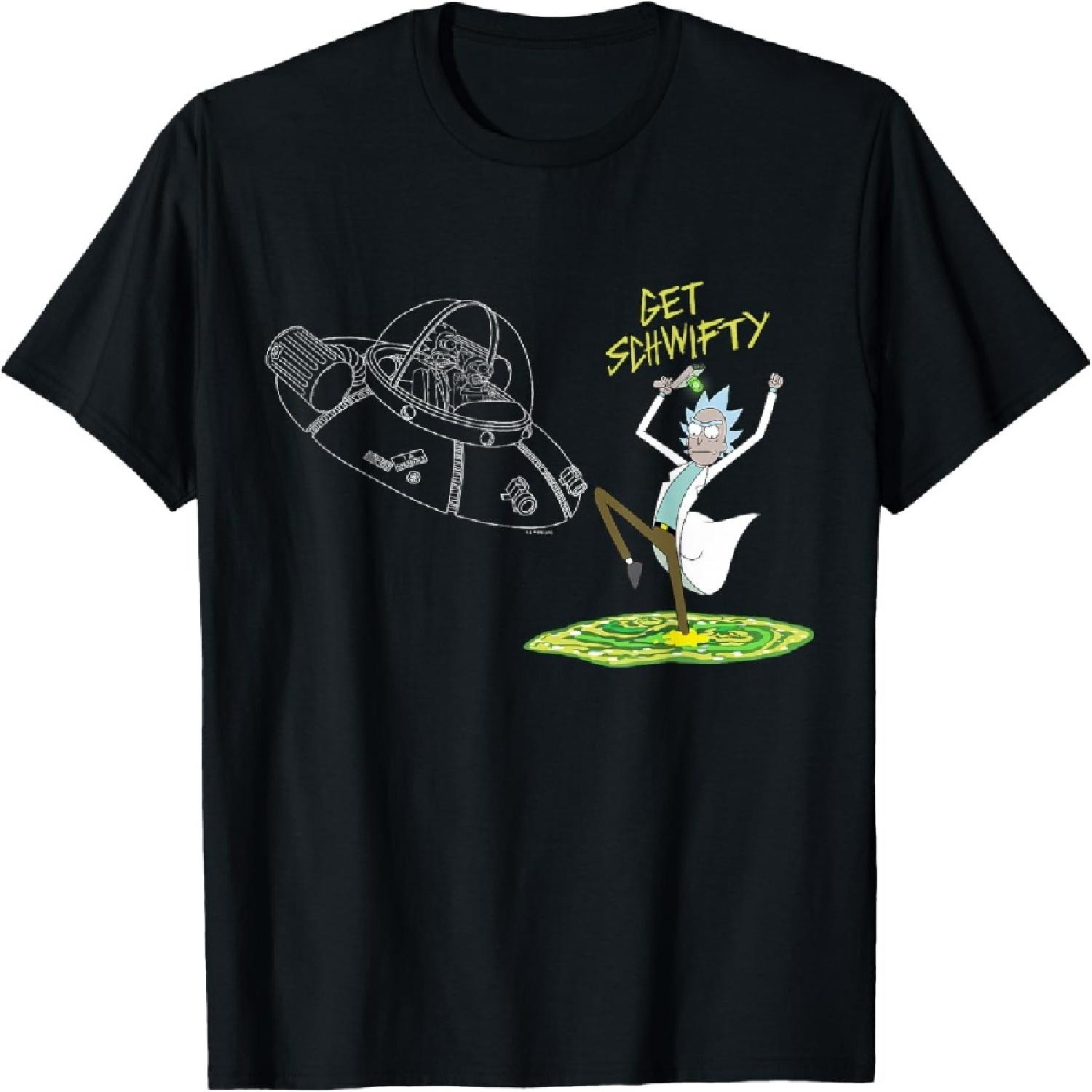 Рик и Морти Звезды Портала Get Schwifty Мультяшная Модная Футболка XXXXXL разноцветный