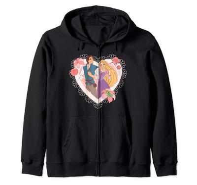 Disney Princess Rapunzel & Flynn Rider Valentine's Day Heart Zip Hoodie