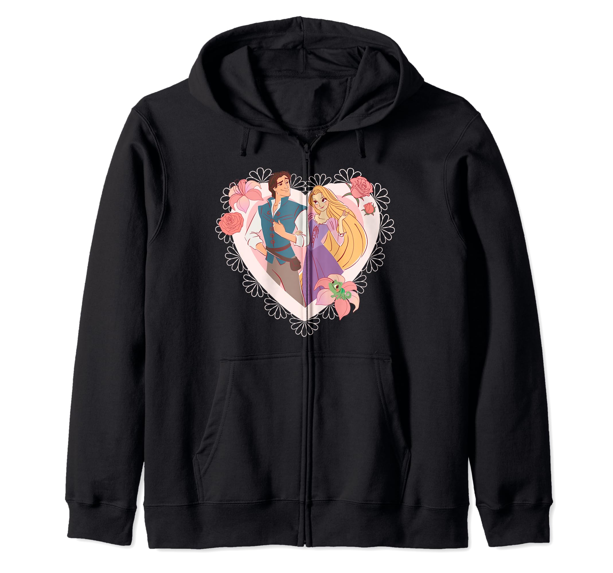 

Disney Princess Rapunzel & Flynn Rider Valentine s Day Heart Zip Hoodie
