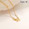 1Pcs New Titanium Steel Chain Necklace 45cm Non-fading Clavicle Chain All-match M-shaped Women's Simple Necklace