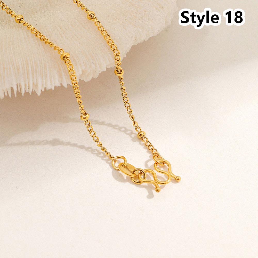 1Pcs New Titanium Steel Chain Necklace 45cm Non-fading Clavicle Chain All-match M-shaped Women's Simple Necklace